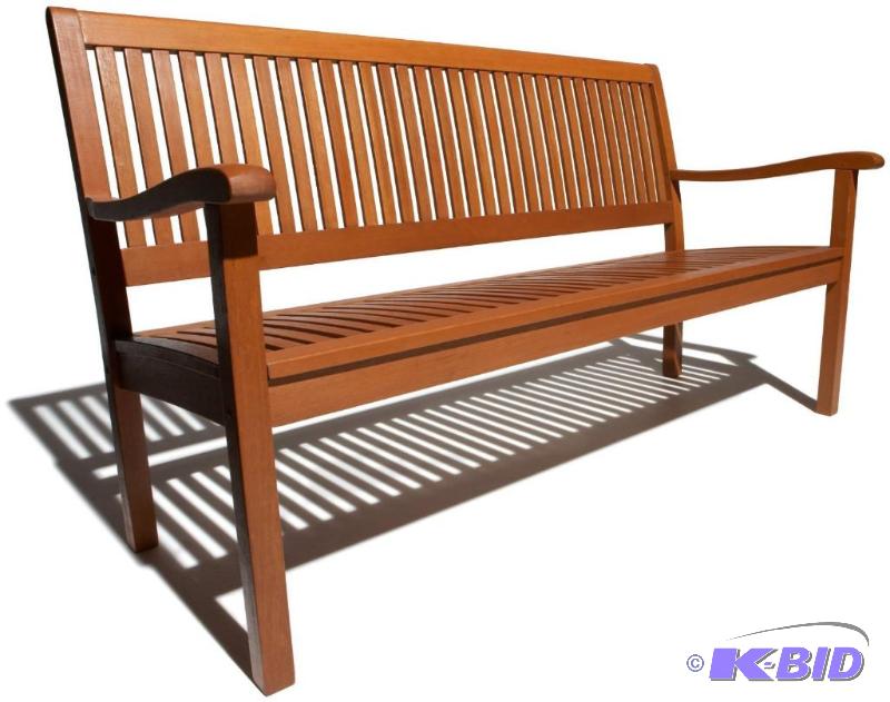 lot 25 image: Strathwood All-Weather Hardwood 3-Seater Bench