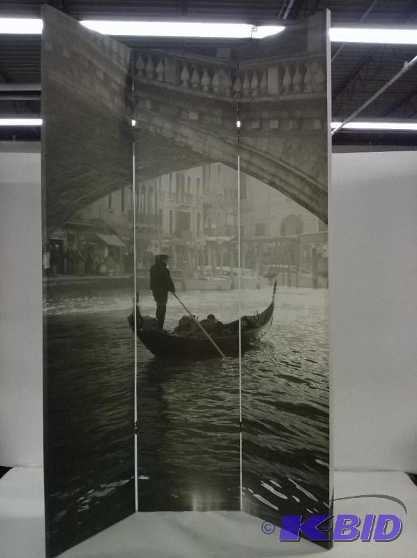 lot 57 image: Oriental Furniture Printed Image Room Divider, 6-Feet Tall