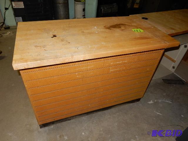 Counters with BUTCHER BLOCK top.. 2 inches th...