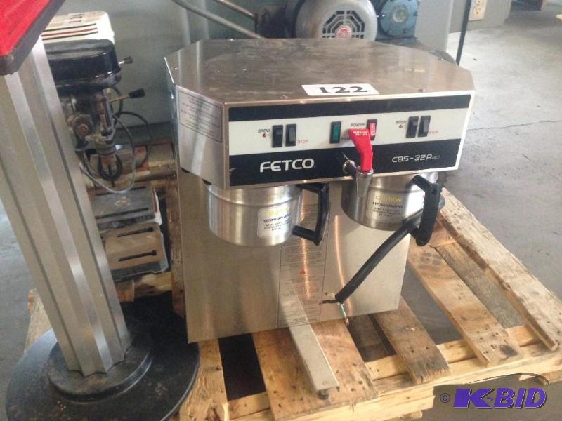 lot 122 image: Fetco coffee maker, similar to Bunn style....