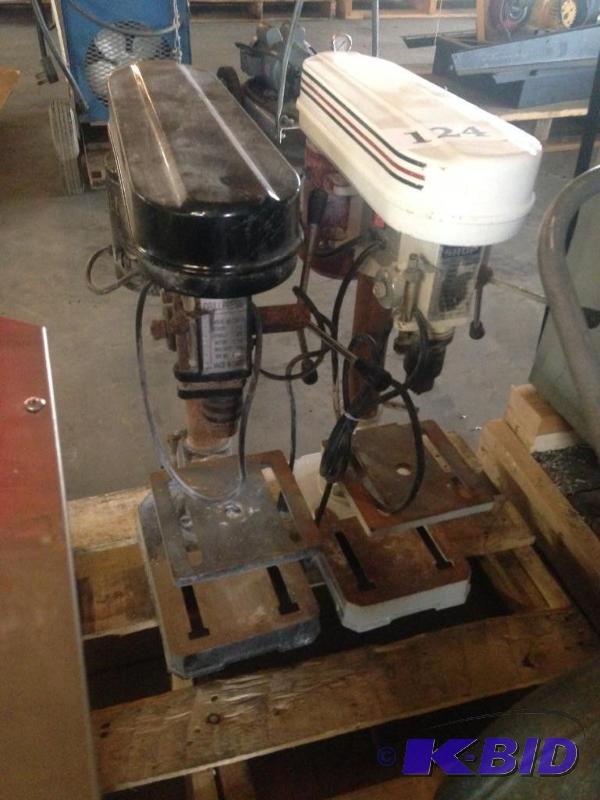 lot 124 image: Lot of 2 bench top drill presses. One Tool Sh...