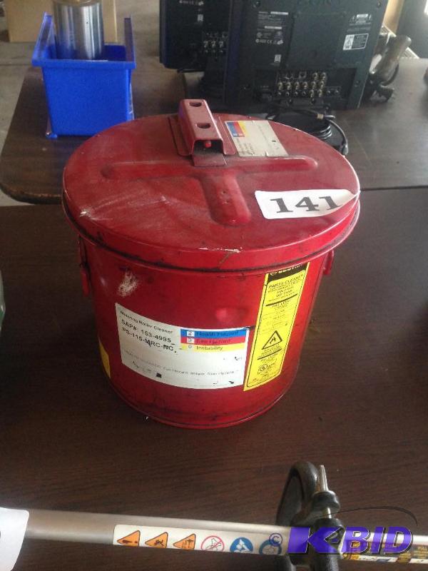 lot 141 image: Flammable safety parts cleaner can 3.5 gallon...