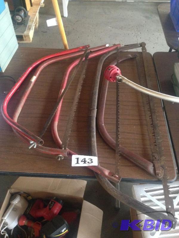 lot 143 image: Lot of 5 misc bow saws....