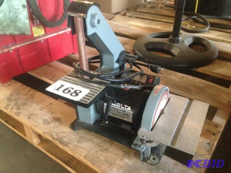 lot 168 image: Delta bench top disc  belt combo sander....
