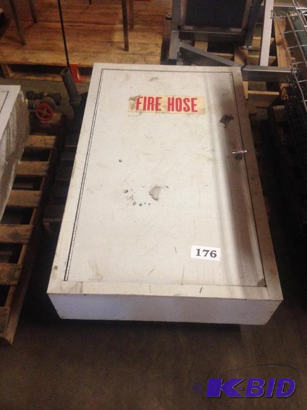lot 176 image: Fire hose safety cabinet. Includes hose as pi...