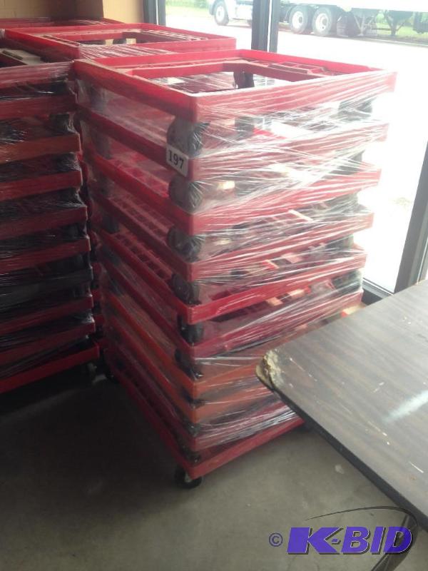 lot 197 image: Lot of 10 plastic dollies  carts. No mix-n-m...