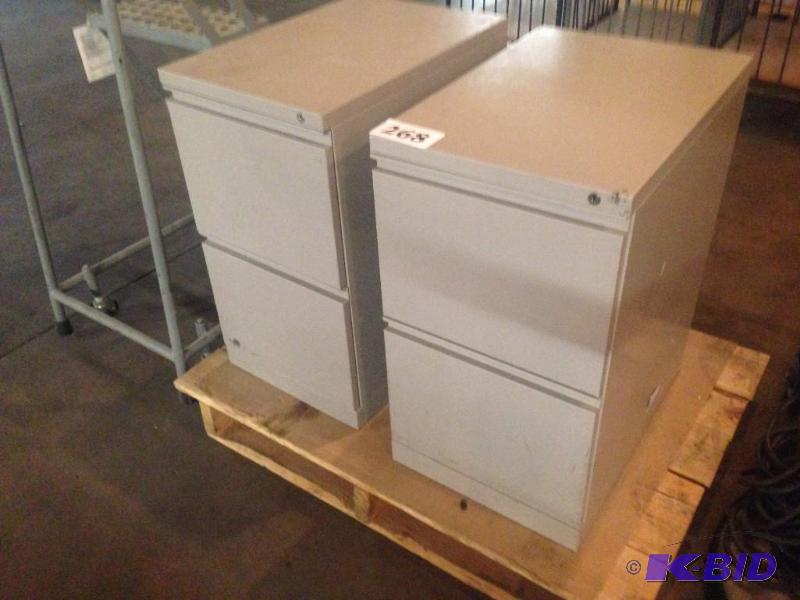 lot 268 image: Two 2-drawer filing cabinet units....
