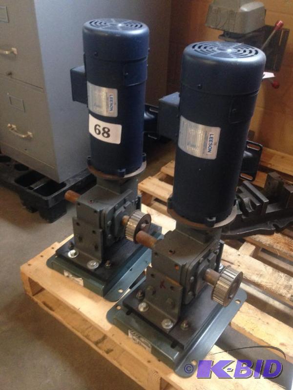 lot 68 image: Lot of 2 Leeson motors with angle drives....