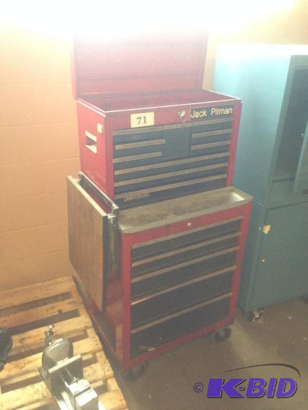 lot 71 image: Craftsman mechanics tool box set, upper and l...