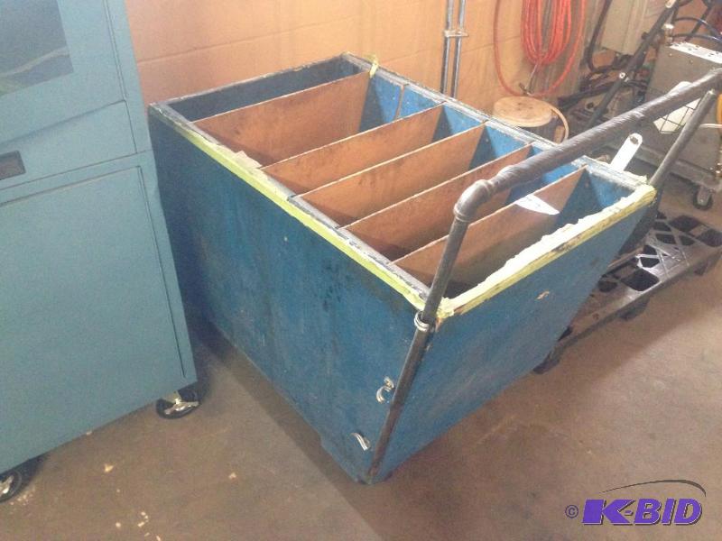 lot 73 image: Wood cart with dividers....