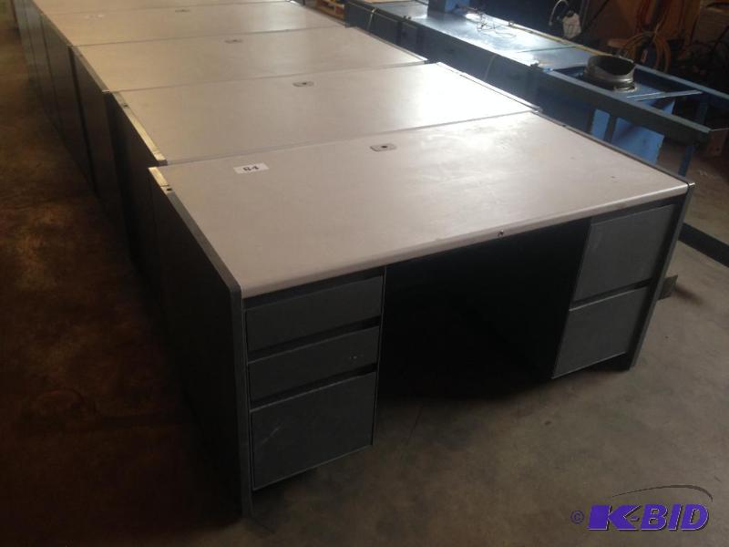 lot 84 image: Lot of 3 work desks with drawers....