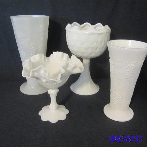 Milk Glass Candy, Vases