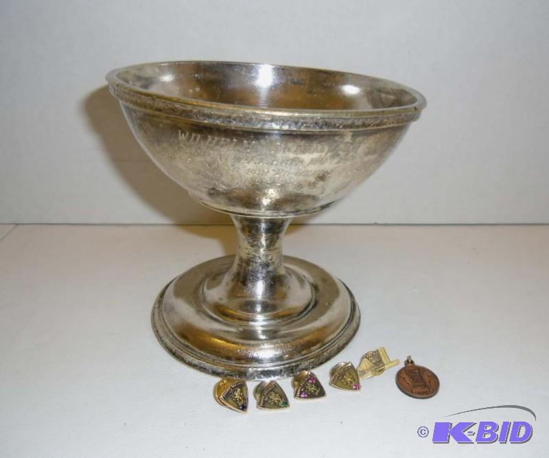 lot 20003 image: Brown Palace Hotel Denver Employee Service Pins and Pewter Cup