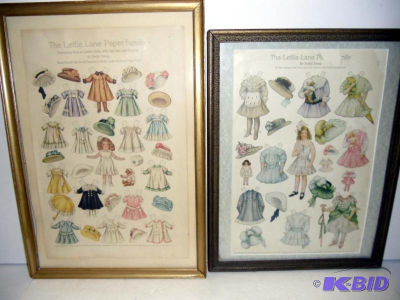 lot 20005 image: 1920s Paper Dolls The Lettie Lane Paper Family by Shelia Young - Framed Pages - Uncut