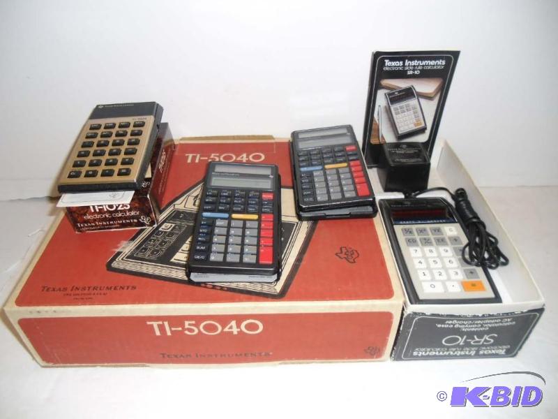 lot 20009 image: Lot of Texas Instrument Calculators, Electronic Slide Rule & Adding Machine