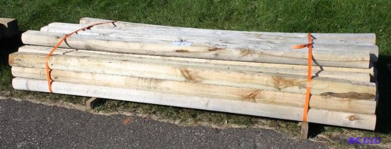 Lot of (28) wooden fence posts 3&quot x 5&q...