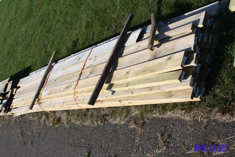 Lot of (36) treated wooden boards 1&quot x ...