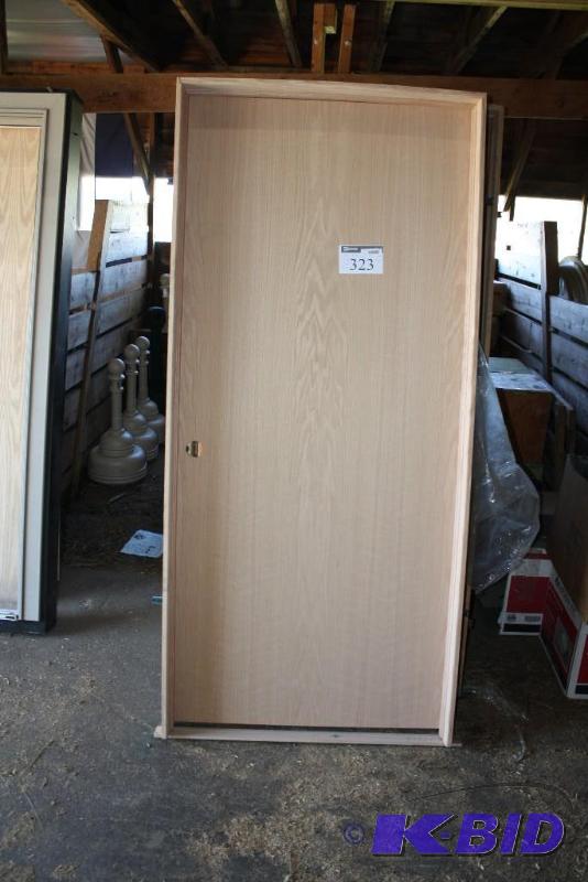 Door &amp Door Frame Flush Oak Right-hand...
