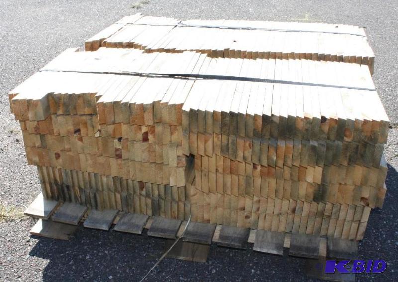 Lot of (800) boards of wood with 45 degree cu...