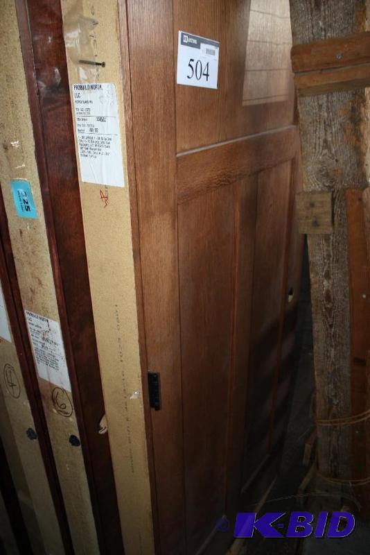 Wooden Door Oak Panel grid No Casing Righ...