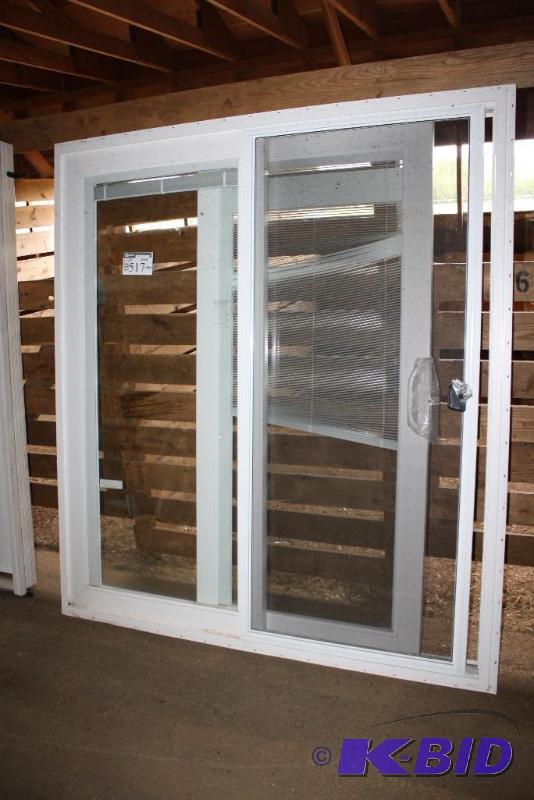 Patio French Door with blinds White Vinyl In...