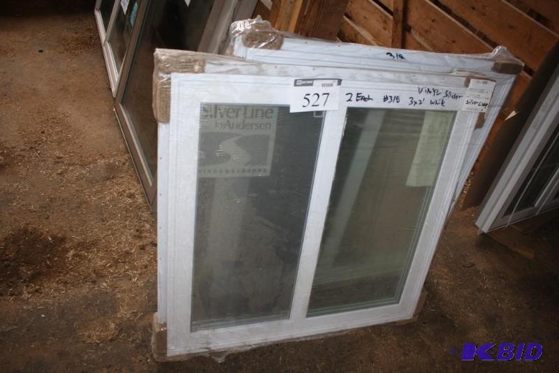 Lot of (2) Slider Windows White Vinyl #38...
