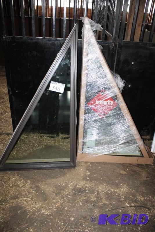 Lot of (2) Integrity Triangular Windows gray...
