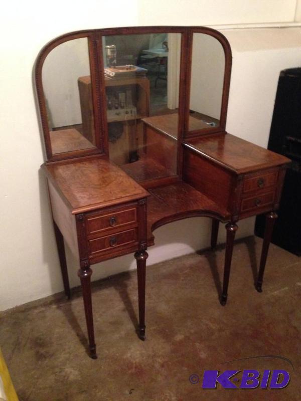 lot 3 image: 1850s Waterfall Vanity 59" high 45&quo...