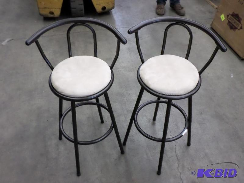 lot 111 image: (2) Steel Framed Bar Stools...
