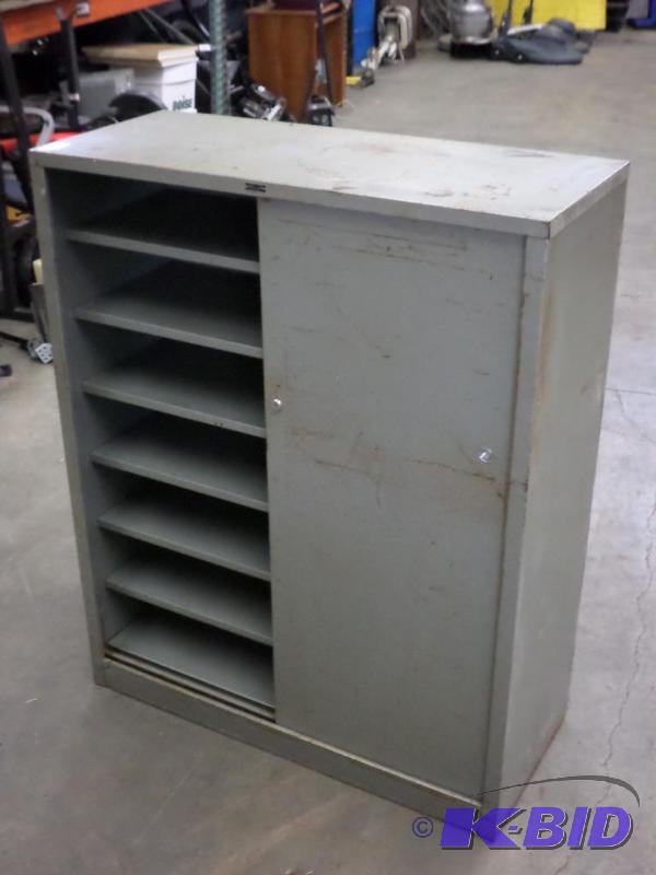 lot 123 image: 36&quotx48&quotx14" Steel Cabinet With...