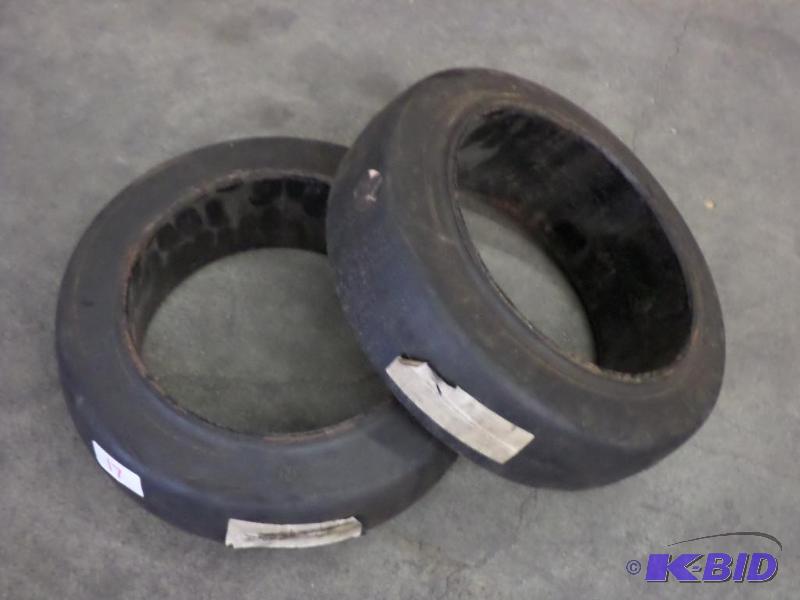 lot 17 image: (2) 16x5x10.5 Forklift Tires...