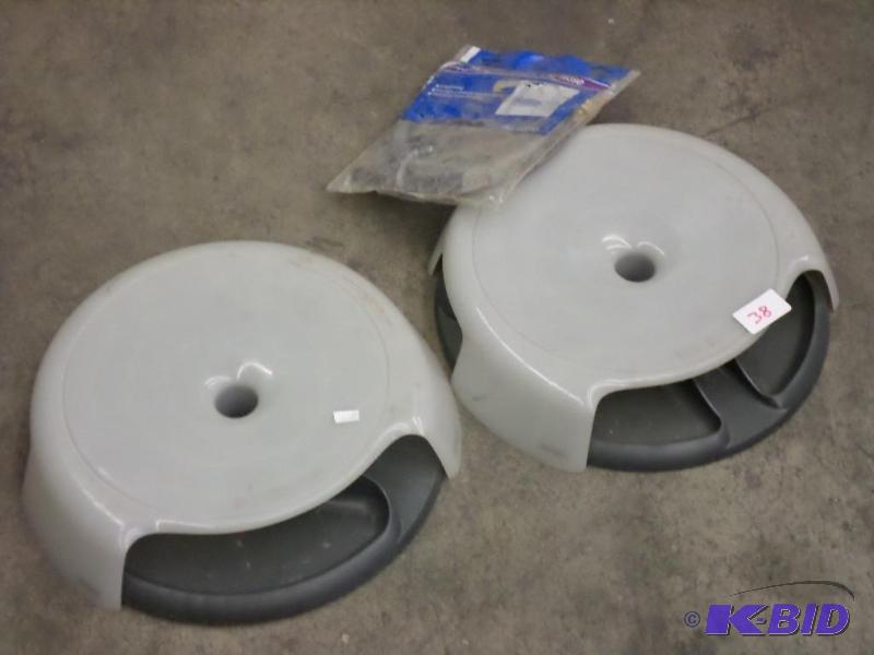lot 38 image: (2) Plastic Cabinet Spin Racks...