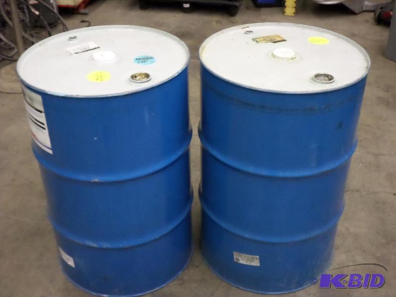 lot 42 image: (2) 55-Gallon Sealed Lid Barrels (Blue)...