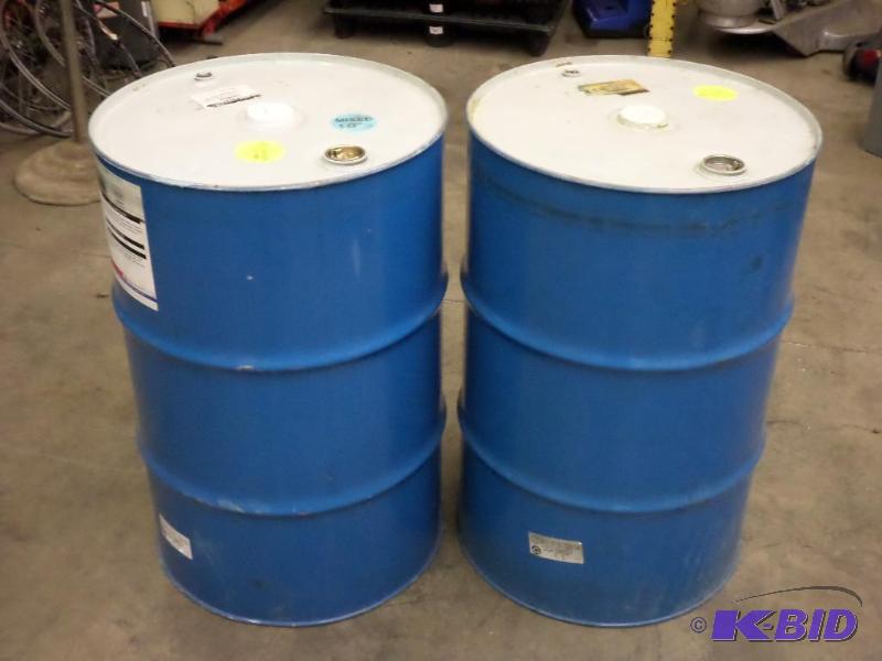 lot 43 image: (2) 55-Gallon Sealed Lid Barrels (Blue)...