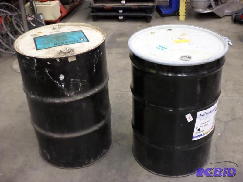 lot 46 image: (2) 55-Gallon Sealed Lid Barrels (Black)...