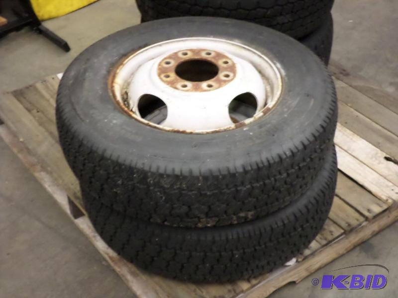 lot 53 image: (2) ChevyGMC 8-Lug Steel Rims With Radial Lo...