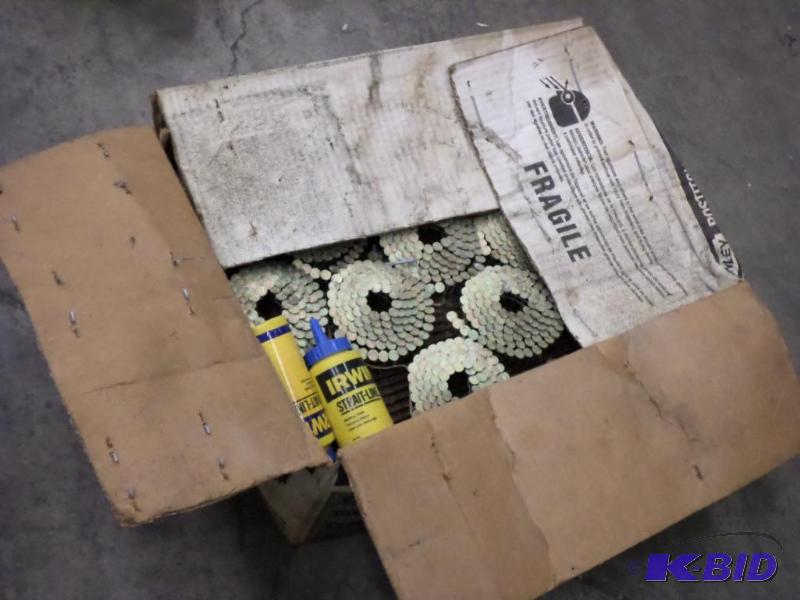 lot 68 image: Near Full Box Of Bostitch Coil Roofing Nails...