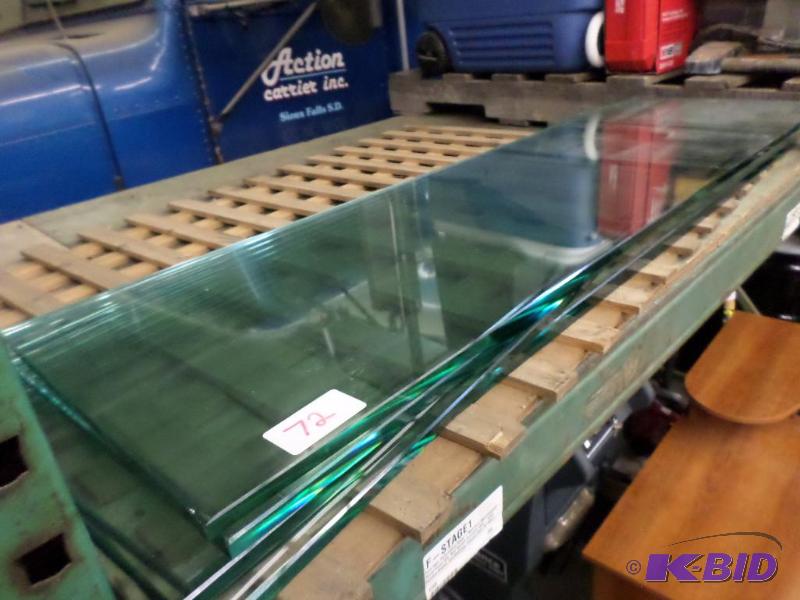 lot 72 image: (6) 12&quotx12&quotx48" Glass Shelves...