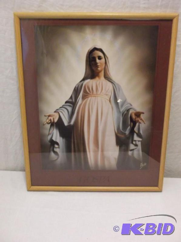 Framed religious picture measuring 18 34&quo...