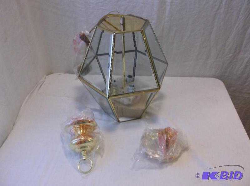 Beautiful beveled glass hanging light appears...