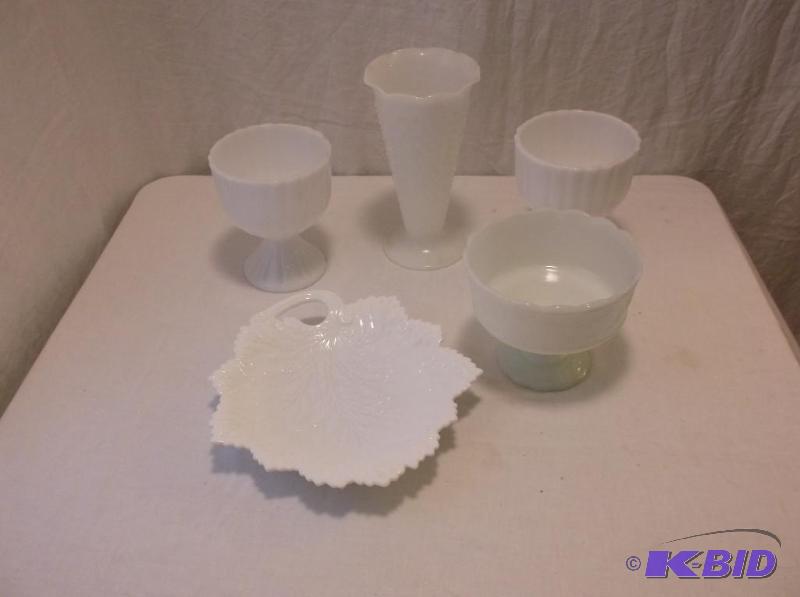 Large lot of Milk glass all appears in great ...