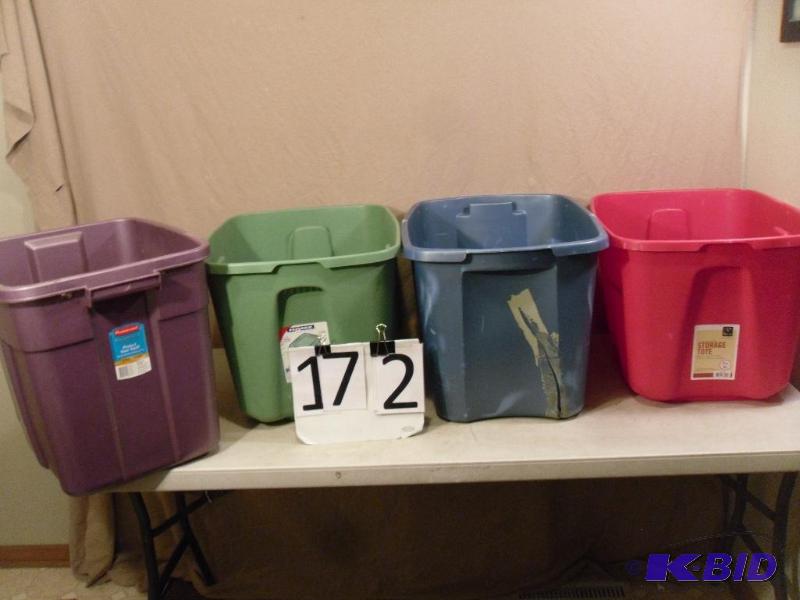 Lot of 4 Totes with no Lids. All need to be c...