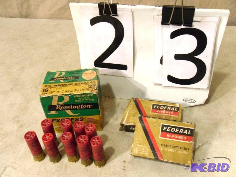 Lot of 16 gauge shotgun ammo. 21 rounds of Re...