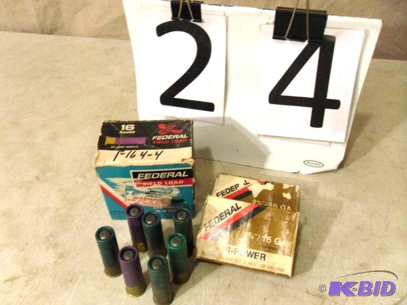 Lot of 16 gauge&nbspshotgun shells. 24 are a...