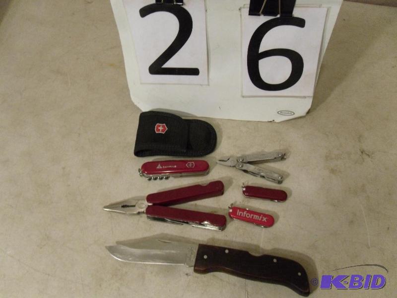 Lot of Assorted Knives and Multi Tools. Swiss...