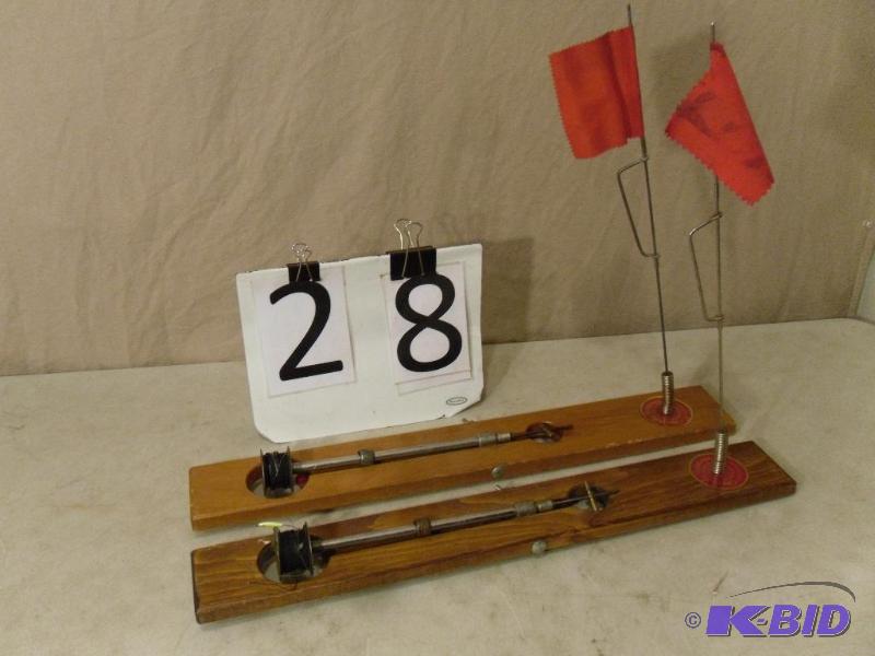 Lot of 2 The Arctic Fisherman Wood Ice Fishin...