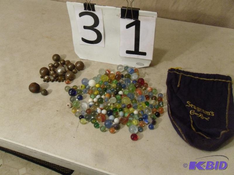 Lot of Marbles, Steel Balls,&nbspand Musket ...
