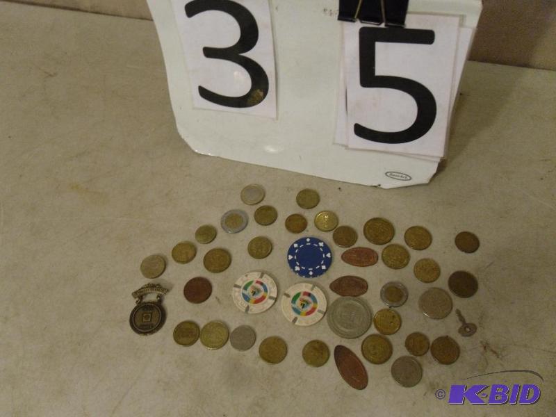 Lot of Assorted Coins. Casino Chips  Coins, ...
