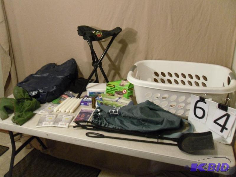 Air Mattress, Folding Stool, Candles, Fishing...