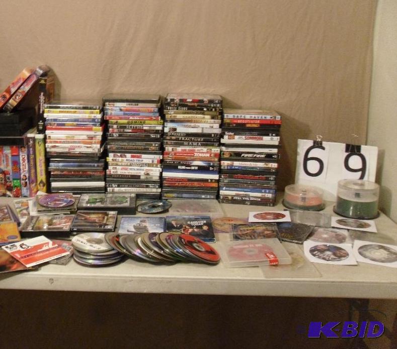 LARGE Lot of Assorted DVDs, Blu Rays, VHS Tap...